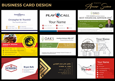 Business Card Design Anwar Suseno business business card card design company company branding graphic identity layout marketing stationary style template vector web