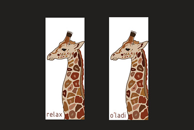 Postcard - Relax / O'ladi animal beige brown calm colors design face giraffe illustration neck ohladi postcard relax relaxed tall