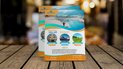 Travel flyer design branding design flyer design illustration illustrator imagetracing logo photoshop typography ui ux vector