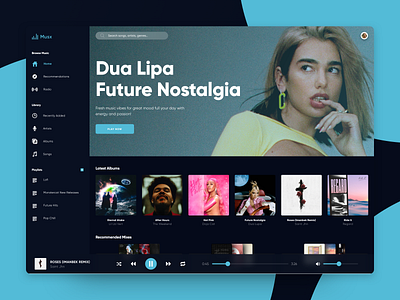 Musx (Dashboard Concept) app branding clean dashboard design flat mobile music typography ui ux web design