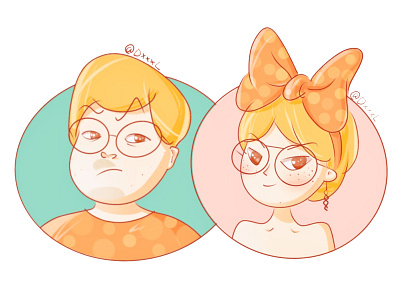 好久没画头像了 cute design illustration logo