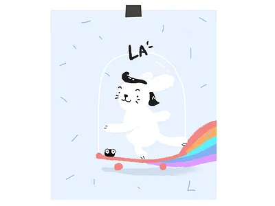 (#^.^#) animal art cute design illustration night rainbow