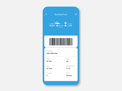 Boarding Pass UI | Daily UI 24 adobe illustrator aeroplane boarding pass business daily 100 challenge daily ui dailyui figma ui ux uidesign visual design