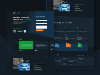 Dark themed Landing page darkmode figma figmadesign landingpage ui uidesign webdesign