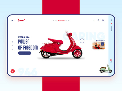 Vespa Scooter Landing Page app concept creative design home page design interactive design landing landing page ui layout marketing landing page mobile scooter screen ui ui design ux web web design website website design