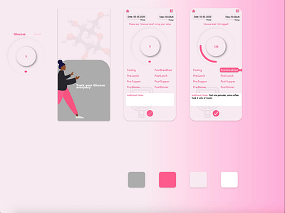 Glucose tracker - Voice commands App adobe adobexd animation app design daily ui dailyui illustration interface interfacedesign mobile mobile app mobile ui mobileapp prototype uidesign uiux uiux design uiuxdesign userinterface