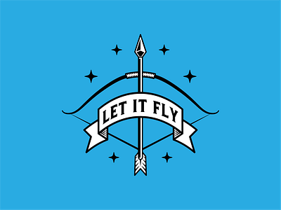 Let It Fly - Warmup Illustration arrow art badge bow color creative graphic design illustration mark minimal nature navigation outside quarantine travel type typography vector vector art visual design