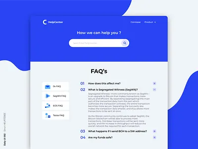 Daily UI 092 - FAQ 092 coin daily 100 challenge dailyui dailyui092 dailyuichallenge design dribbbleinvite faq uidesign uiux userinterface uxdesign webdesigner