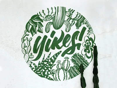 Yikes! branding brush lettering cacti cactus calligraphy digital calligraphy digital illustration digital lettering handmade illustration lettering logo mural mural design procreate procreate calligraphy procreate illustration procreate lettering type typography