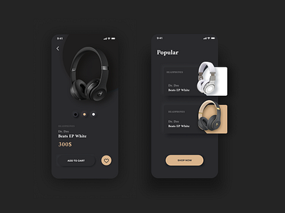 Headphones Shop Concept design ecommerce headphones ios mobile mobile app music neomorphic neomorphism skeuomorph ui ux uxui