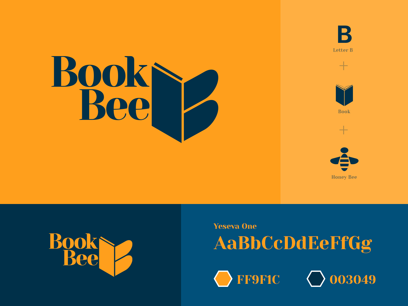 BookBee Logo Design Concept abstarct agency app bee book branding concept design digitalart honey icon identity identity design illustration library logo mobile modern typography vector