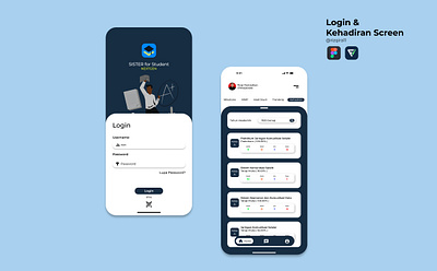 Login & Menu Simple Screen app flat illustration typography ui ux website