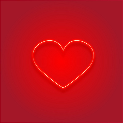 Neon heart cartoon graphicdesign heart illustration logo minimalism neon redheart trendy vector