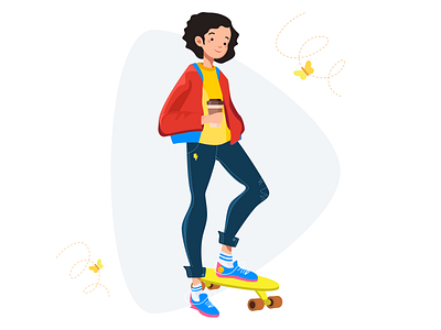 Self illustration allstar butterfly flash flat illustration luna me my world passion player roller self illustration sketbording sport vector xcarbon yello and red