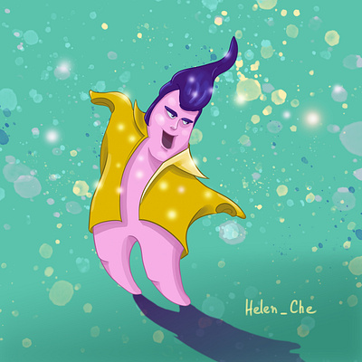 Elvis the Seastar 2d art 2d character character design digital art digital painting drawing illustration illustrator sketch sketching