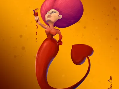 Mermaid the Heart Queen 2d art 2d character book cover character design digital art digital painting drawing illustration illustrator sketch
