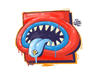 Quick procreate doodle doodle ipadpro mouth procreate teeth tongue trip