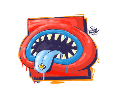 Quick procreate doodle doodle ipadpro mouth procreate teeth tongue trip