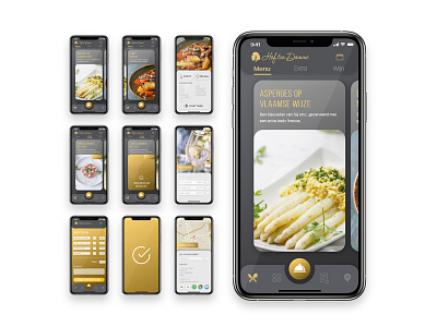 Takeout App Design for Belgian Caterer app design belgian branding caterer flemish food hof ten damme kallo menu order order menu takeout ui ux wine