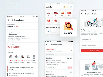 Delivery Tracking from Pathao App app app ui card ui courier delivery ecommerce icon illustration interface mobile ui product design tracking ui ui design ux