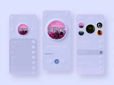 Light Music Player app app design design light lights mobile mobile app mobile app design mobile design mobile ui music music app music player neomorphic neomorphism shadow shadows ui white