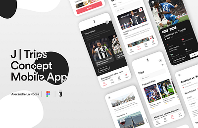 J|Trips - A Once-in-a-Lifetime Experience app app design application applications concept experience figma italy juve juventus mobile mobile app mobile app design prototype soccer travel