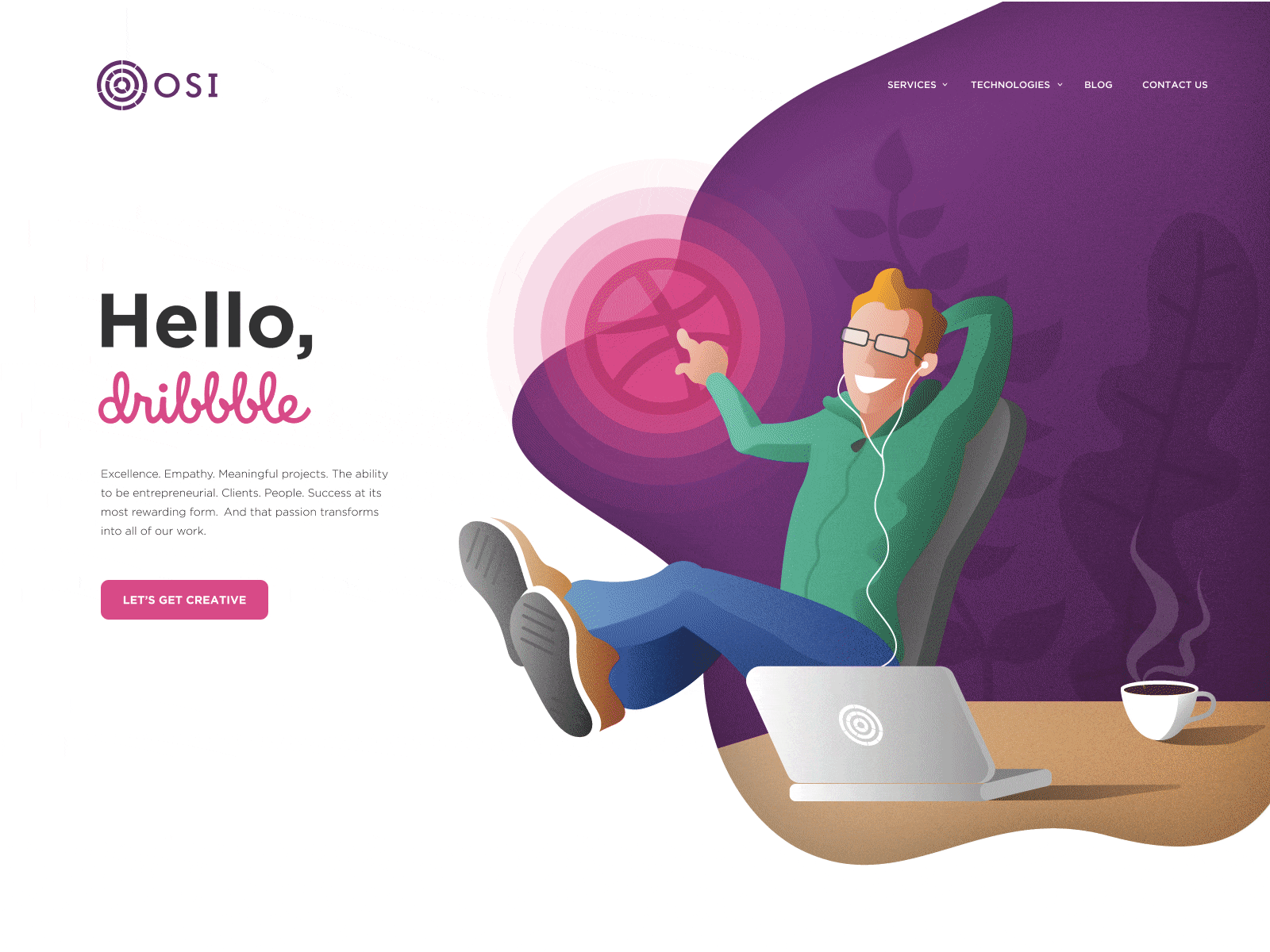 Hello Dribbble Illustration design illustration minimal ui ux vector web
