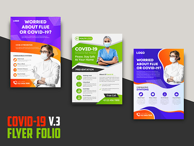 COVID 19 Flyer Folio V.3 ads corona flyer corona virus corona virus awareness flyer coronavirus coronavirus prevention flyer covid 19 virus doctor emergency flat design flyers pack infection marketing marketing flyer mask medical medical flyer medicine microbiology