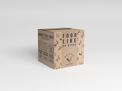 Malpass Butchery Box mockup box design branding illustration logo