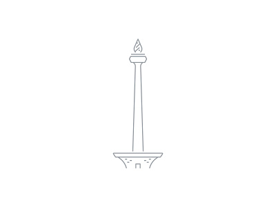 Landmark Illustration - National Monument at Jakarta building building icon google design illustration indonesia jakarta landmark line art monas national monument outline icon vector illustration