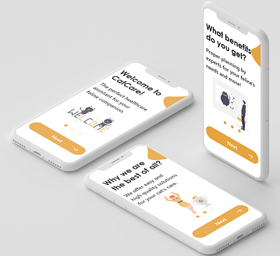 CatCare app branding design ui web website