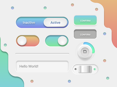 Neuomorphic UI Components 3d neuomorphism skeuomorphism ui design