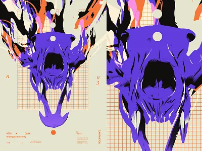Animal skull abstract animal skull bleach composition flow grunge grunge texture illustration laconic layout lines minimal poster skull skull art smokes squares typography