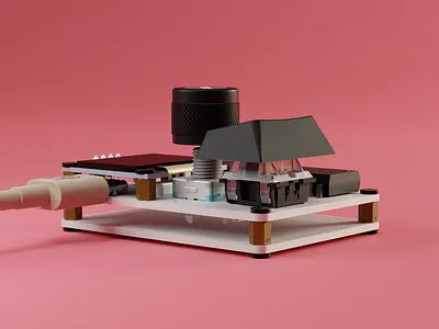 One Percent 3d design keyboard keyboards mechanical keyboard pcb physical render product design render