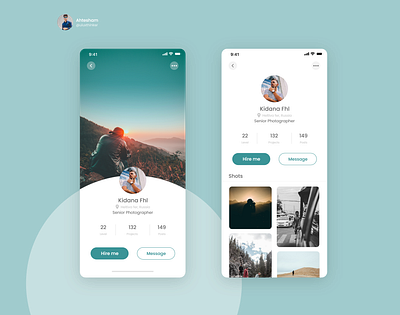 user profile of photographer daily ui 006 branding clean ui cool design cooldesign daily 100 challenge dailychallenge dailyui dailyui006 dailyuichallenge freelancer photography profile ui uxchalleng uxdesign uxui