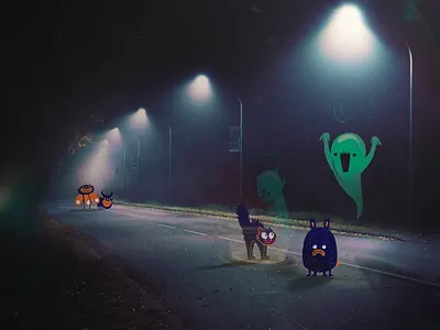 In the Night 2d affinity designer affinity photo ghost illustration monster monsters night spooky vector