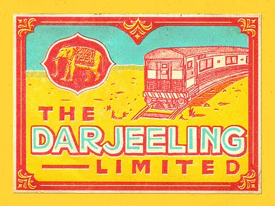 Darjeeling Limited darjeeling limited label label design lettering train travel travelling vintage wes anderson