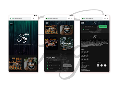 Fog Cafe - Mobile Web Design affinity designer branding coffee shop design web web design