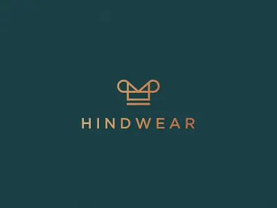 hindwear abstract branding clever clothing crown elegant flat gradient icon identity letter logo luxury mark minimal