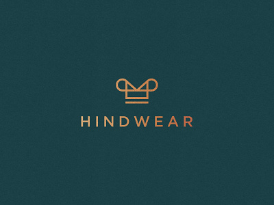 hindwear abstract branding clever clothing crown elegant flat gradient icon identity letter logo luxury mark minimal