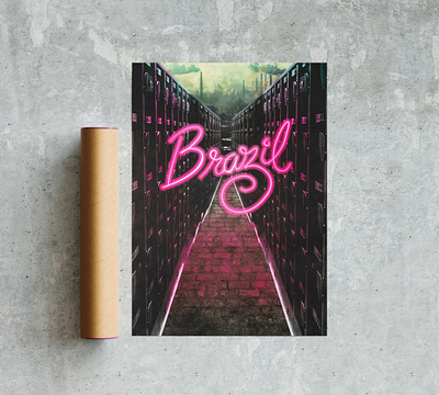 Digital Collage / Brazil collage design films poster typography