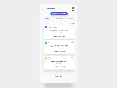 Mobile App Design : Property Management Concept action card card design card ui community community app gig economy mobile app mobile app design modern purple property app property management purple purple ui service app ui ui design ui ux ux uxdesign