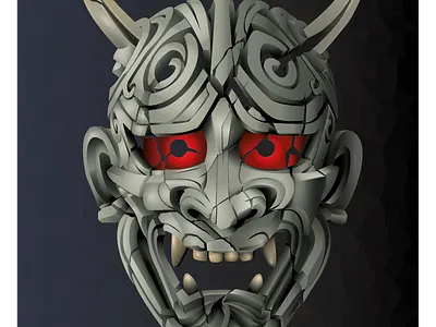 Japanese Demon mask art design graphic design illustration illustrator