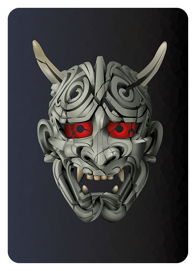 Japanese Demon mask art design graphic design illustration illustrator