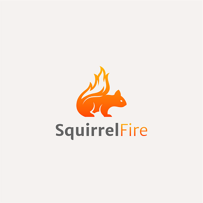 SquirrelFire animal fire logo silhouette squirrel unique