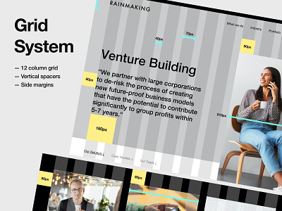 Rainmaking - Grid System app colors design grid guides how to layout mobile product design typography ui design user experience user interface ux design web web design website