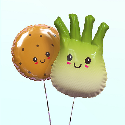 Fennel & Cookie 3d balloon c4d character cinema4d cookie cute fennel octane octanerender render