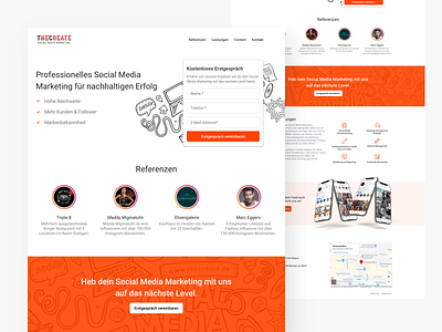 Social Media Agency Landingpage / Social Media Agentur Desktop agency influencer instagram interface landingpage social media ui ux webdesign website