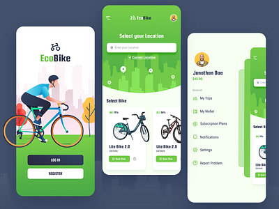 EcoBike Concept application concept dailyui design designinspiration environment inspiration minimal photoshop ui userinterface ux