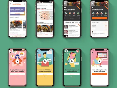 Food For Thought android brand clean food graphic illustraion interaction interaction animation ios layout minimal mobile motion parallax story strategy ui uiux vector visual
